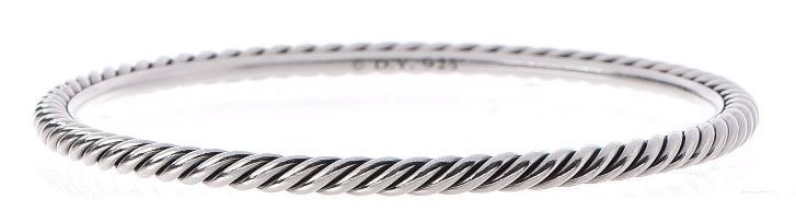 Sterling Silver David Yurman Cable 4mm Bangle Bracelet