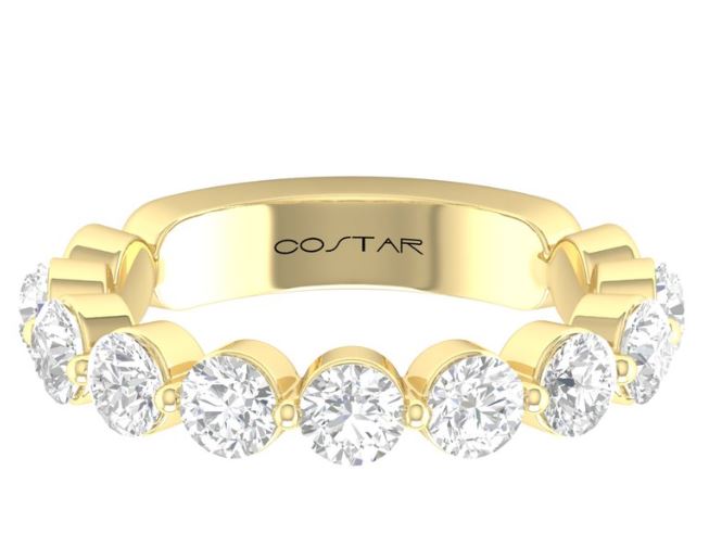 14Y Single Prong Set Round Diamond Band sz 7