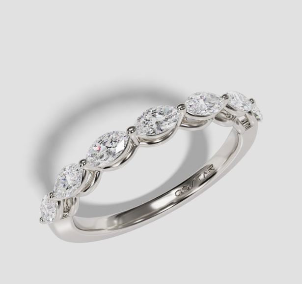 14W Marquise Basket Setting Floating Diamond Band sz 7