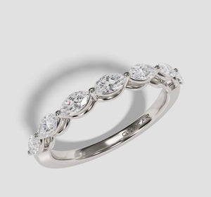14W Marquise Basket Setting Floating Diamond Band sz 7