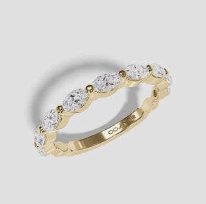 14Y Marquise Diamond Single Prong Band sz 7
