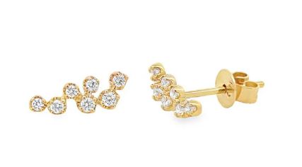 14Y Diamond Sprinkle Stud Earrings