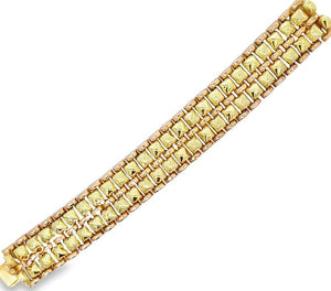 18TT 7/8" Double Row Pyramid Link 7" Bracelet (Does have some dents)