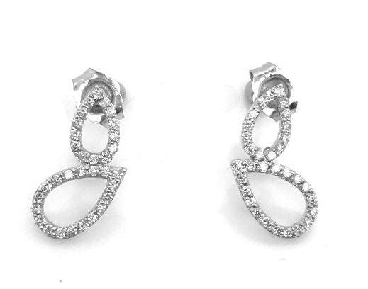 18W Double Pear Section Diamond Earrings