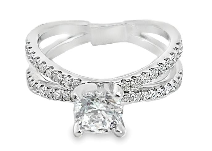 Roman Jules 14W "X" Split Shank Rd Diamond Semi Mounting Size 6.5
