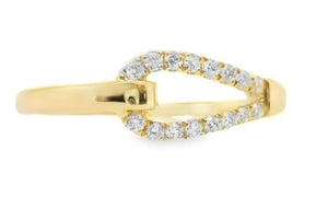 14Y Interlocking Loop Diamond Band sz 6.5