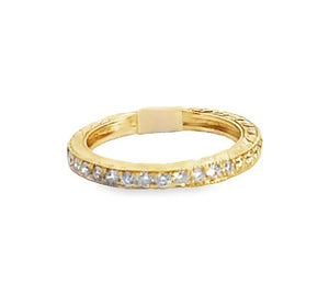 14Y 0.40ctw Bead Set Diamond Band with Engraving sz 6.5