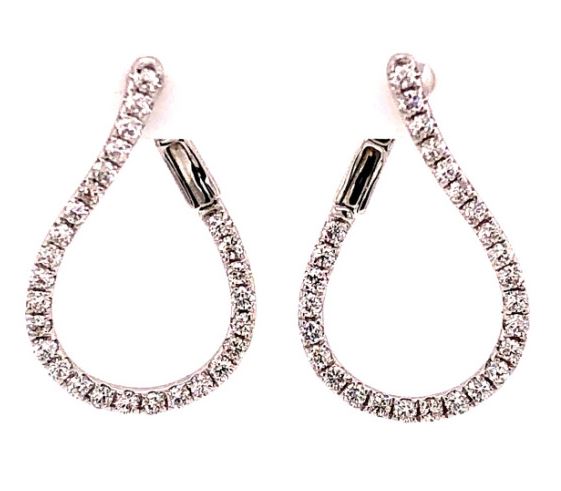 14W Single Loop Diamond Earrings with Omega Backs