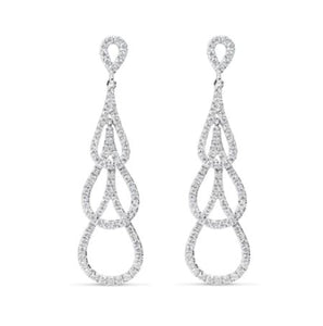 14W 3 Layered Loop Diamond Dangle Studs