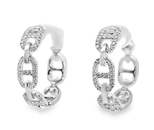 18KW Diamond Anchor Hoops