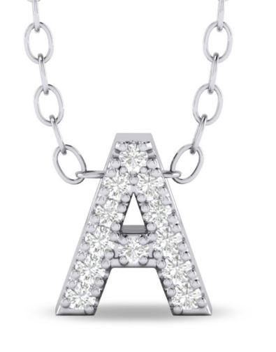 10W Diamond "A" Pendant on 18" Cable Link Chain with Spring Ring