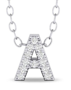 10W Diamond "A" Pendant on 18" Cable Link Chain with Spring Ring
