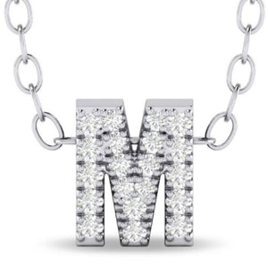 10W Diamond "M" Pendant on 18" Cable Link Chain with Spring Ring