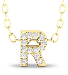 10Y Diamond "R" Pendant on 18" Cable Link Chain with Spring Ring