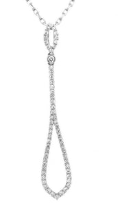 14W Pear Shaped Diamond Dangling Pendant 16-18"