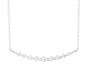 14W Floating Round Diamond Bar Necklace