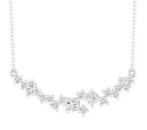 14W Round Floating Diamond Constellation Bar Necklace