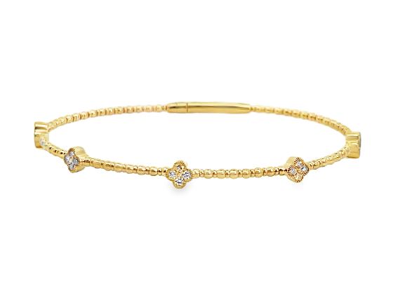 14Y Beaded Bracelet with 5 Quatrefoils and SureLock Closure