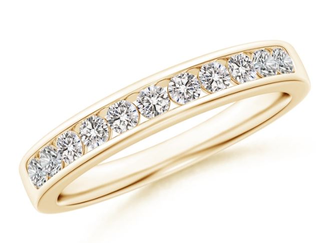 14Y Channel Set Wedding Band .50ct sz 6.5