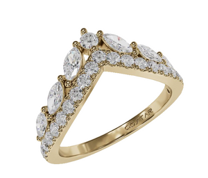 14Y Floating Marquise Diamonds with Pave Set Curved Band sz 7