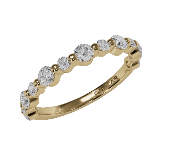 14Y Alternating Large and Small Round Floating Diamond Band sz 7