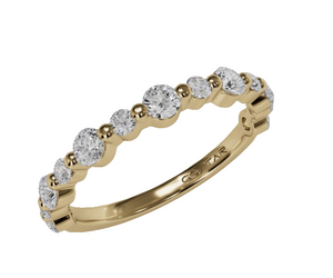 14Y Alternating Large and Small Round Floating Diamond Band sz 7