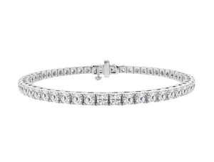 14W Prong Set Round Lab Grown Diamond Tennis Bracelet 7"