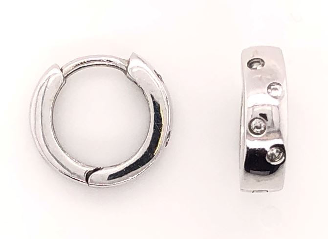 14W 4mm Huggies, 8 Rd Diamonds .15ctw