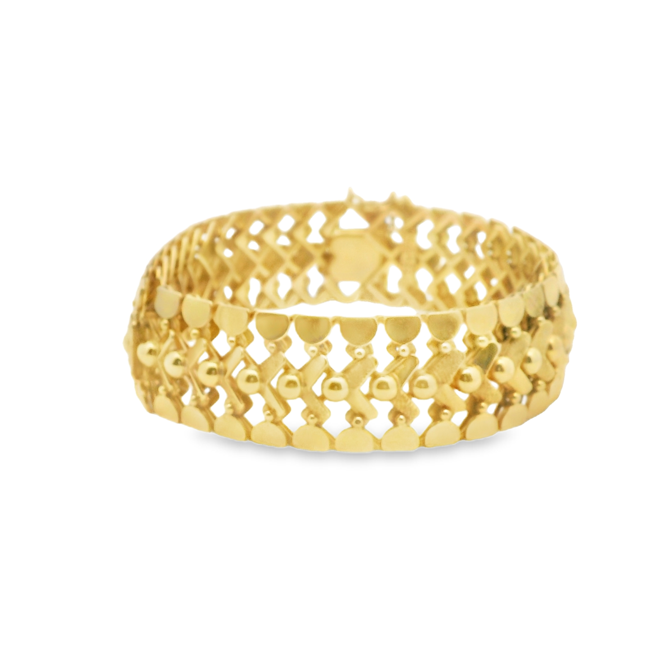 14Y 3/4" 'V" with Ball Link Bracelet with Safety Chain