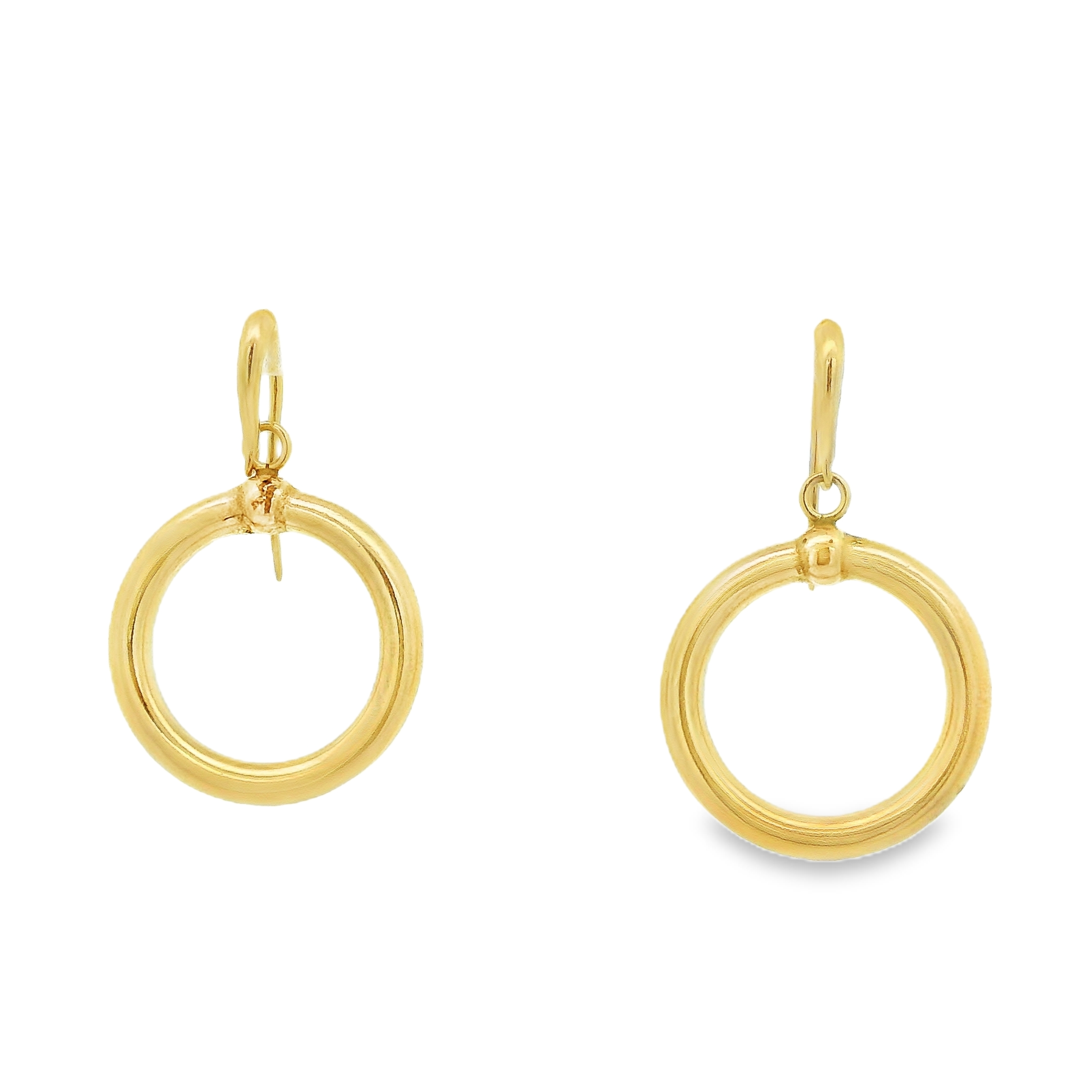 14Y 3/4" Open Circle Dangle Earrings