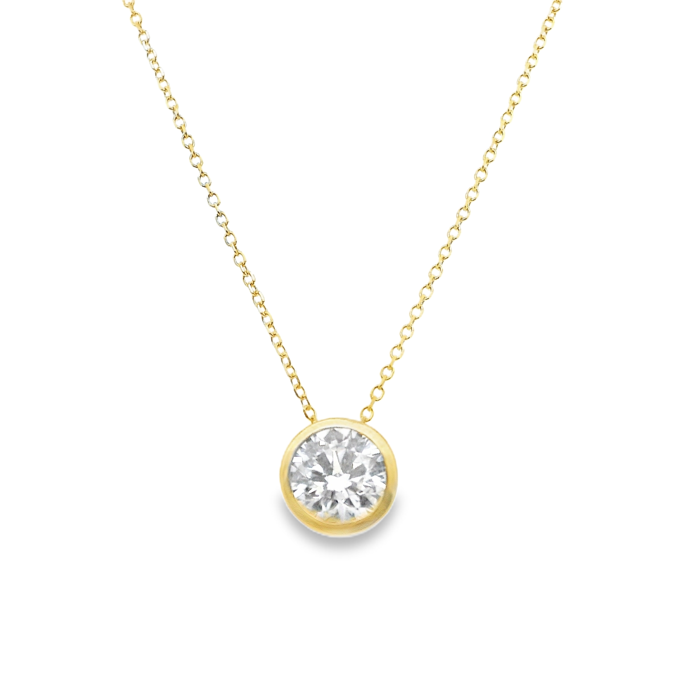 14K Yellow 1 CT Lab-Grown Diamond Slide Pendant