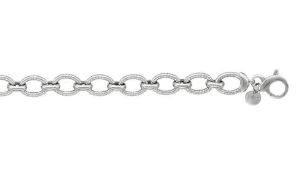 Sterling Silver 8" Oval link bracelet with lobster clasp