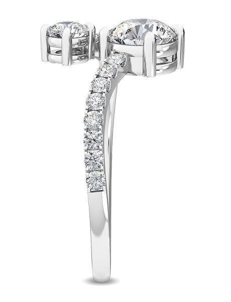 14W Lab Grown Diamond Bypass Ring with Negative Space sz 6.5