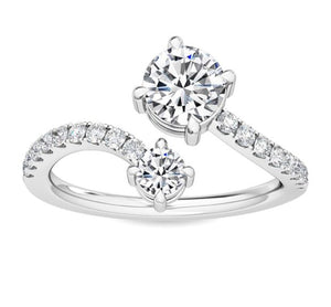 14W Lab Grown Diamond Bypass Ring with Negative Space sz 6.5