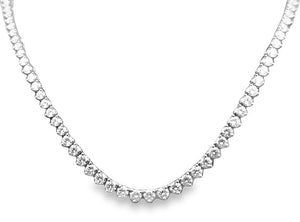 14K 15" 123D=10.06 ctw LG Diamond Necklace 3 Prong