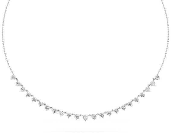 14W Lab Grown Diamond Necklace with 23 Martini Set Diamonds