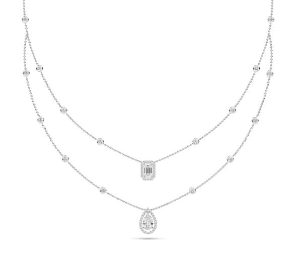 14W 2.15ctw F-G/VS1 Double Layered LG Diamond Necklace