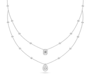 14W 2.15ctw F-G/VS1 Double Layered LG Diamond Necklace