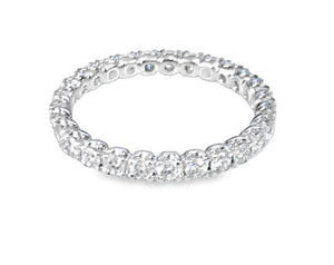 Platinum Round Diamond Eternity 4 Prong Band sz 7