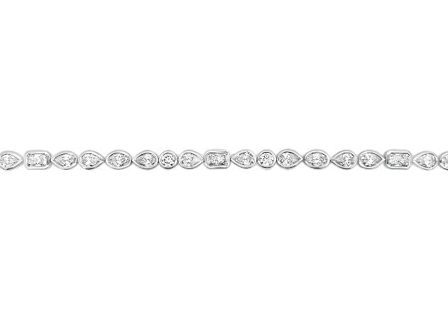 14W 9.21ctw Lab Grown Bezel Set Fancy Cut Diamond Bracelet