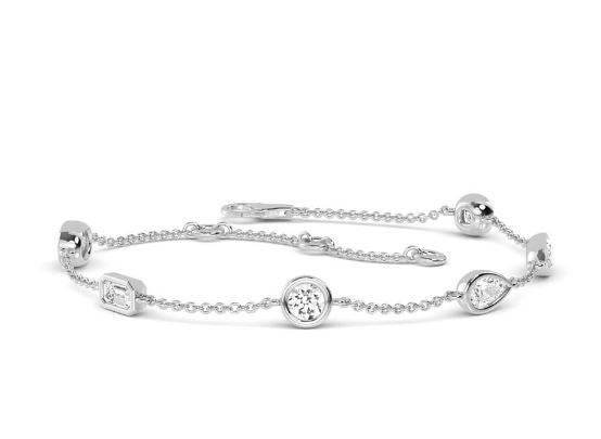 14W Lab Grown Diamond Mixed Shape Bezel Set Bracelet