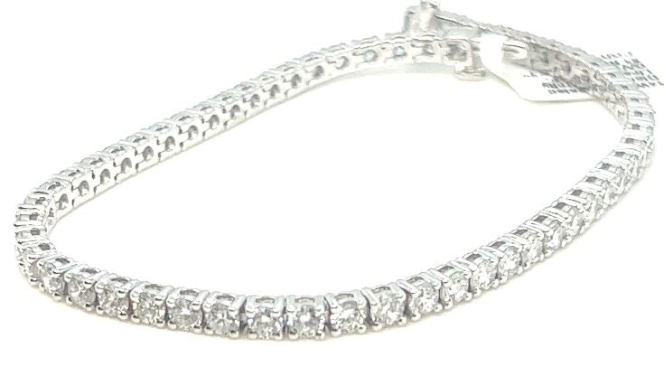14W Lab Created RBC Diamond Eternity Line Bracelet F-G/VS 5.12cts tw 7"