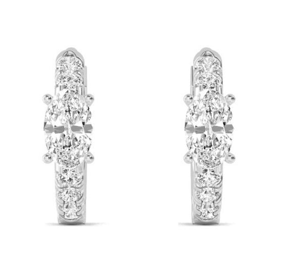 14W 0.54ctw F-G/VS1 Lab Grown Diamond Huggies