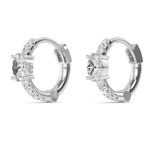 14W 0.54ctw F-G/VS1 Lab Grown Diamond Huggies