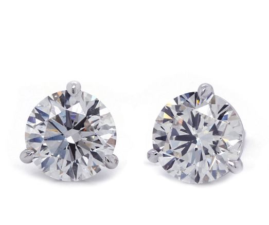 14W 6.2m 2.01cttw J/SI1 Round Martini Diamond Stud Earrings