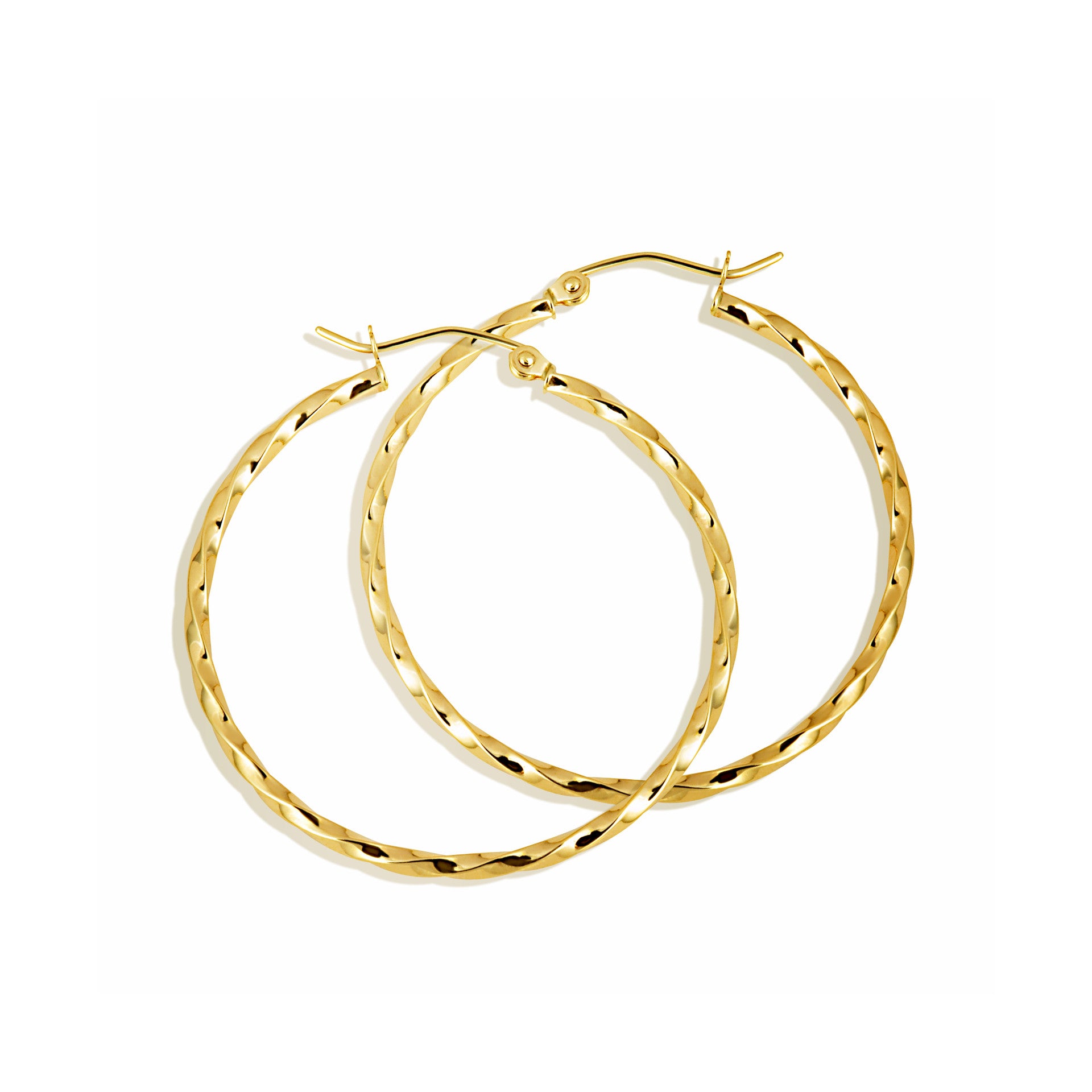 14Y 2" Twisted Hoop Earrings