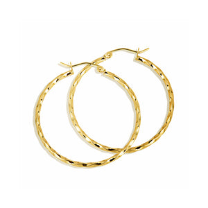 14Y 2" Twisted Hoop Earrings