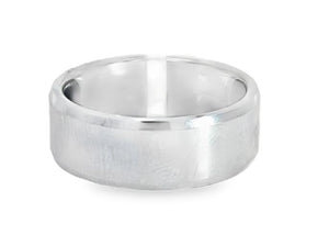 White Dura Tungsten Satin/Polish Ridged Band Size 10.