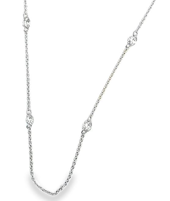 14W  Round Drilled Diamond Necklace