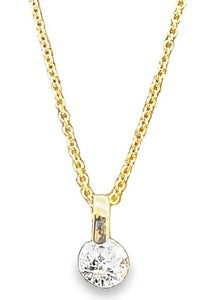 14Y Double Drilled Diamond Necklace